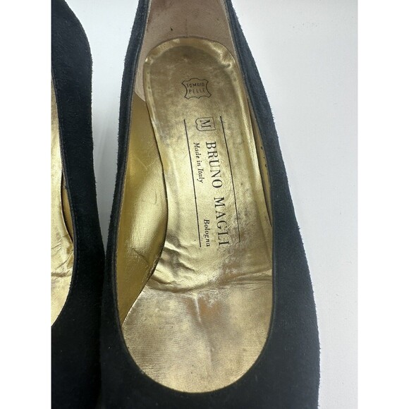 Vintage Italian Bruno Magli Dark Navy Suede Pump 6.5 - Picture 6 of 9